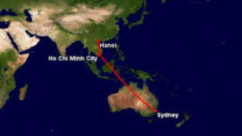 Bao nhiêu km để bay từ Việt Nam sang Úc