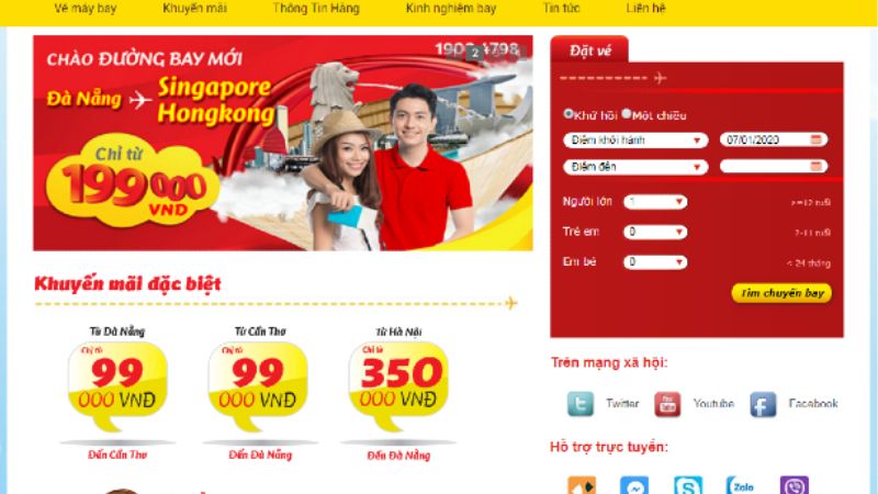 Các trang web đặt vé máy bay uy tín