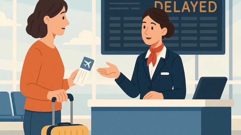 Chủ động liên lạc với nhân viên hàng không khi bị tình huống delay