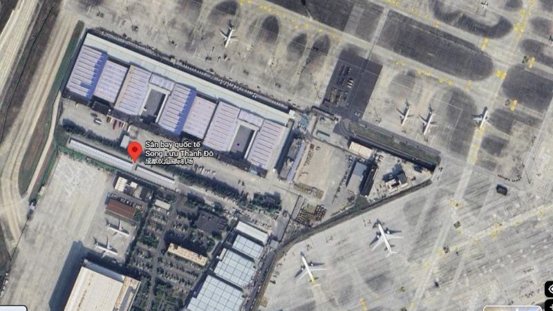 Vị trí của sân bay Chengdu Shuangliu