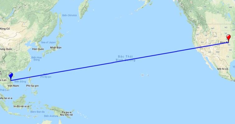Mỹ cách Việt Nam bao nhiêu km?